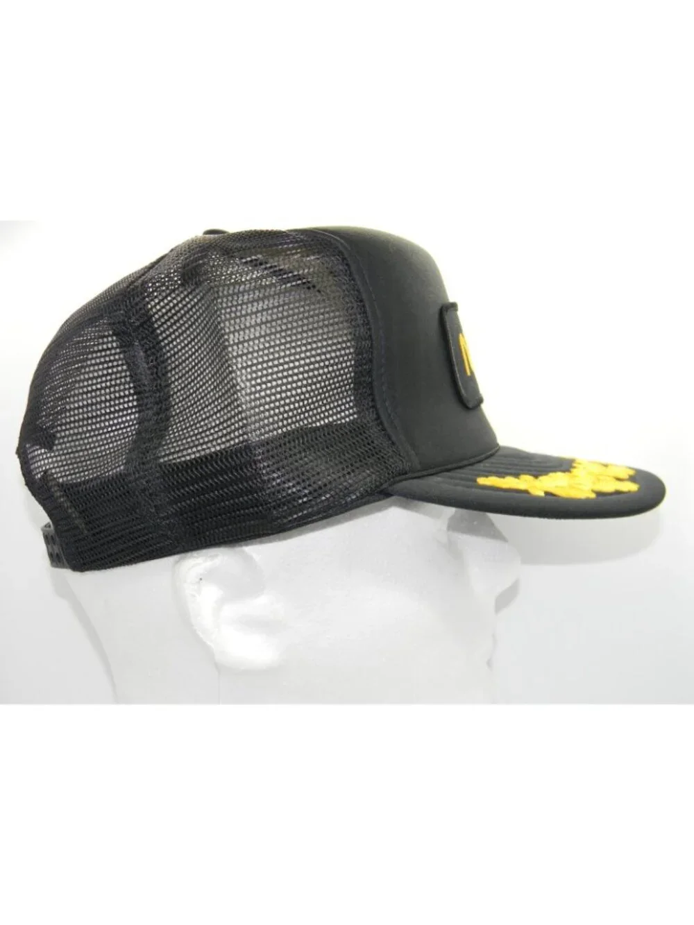 VTG 80s San Sun NASA Worm Logo Hat Gold Yellow Scrambled Eggs Trucker Snapback